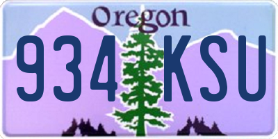 OR license plate 934KSU