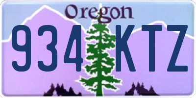 OR license plate 934KTZ