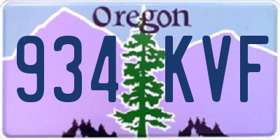 OR license plate 934KVF