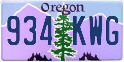 OR license plate 934KWG