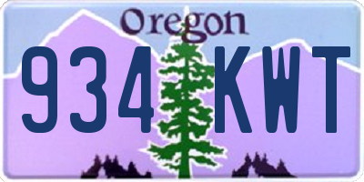 OR license plate 934KWT