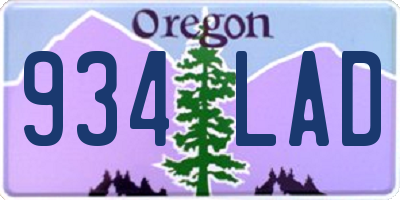 OR license plate 934LAD