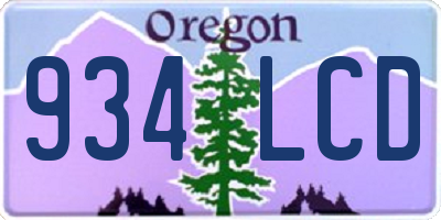 OR license plate 934LCD