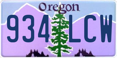 OR license plate 934LCW