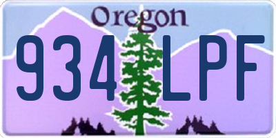 OR license plate 934LPF