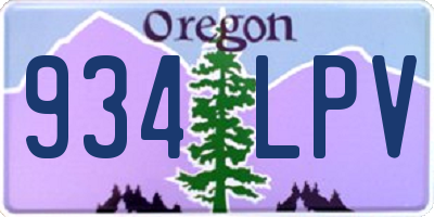 OR license plate 934LPV