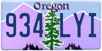 OR license plate 934LYI