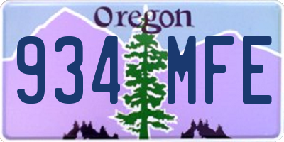 OR license plate 934MFE