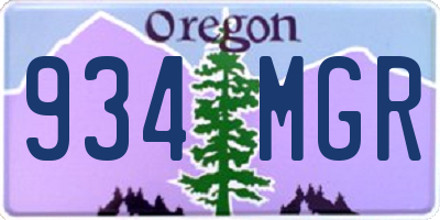 OR license plate 934MGR
