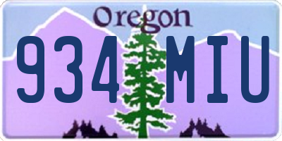 OR license plate 934MIU