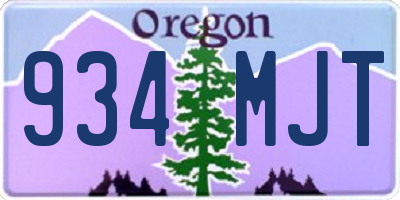 OR license plate 934MJT