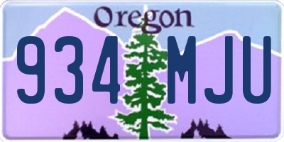 OR license plate 934MJU