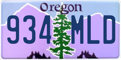 OR license plate 934MLD