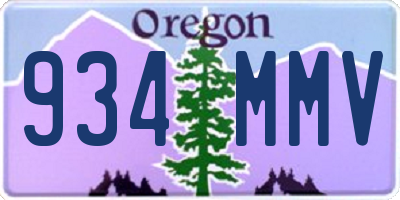 OR license plate 934MMV