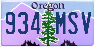 OR license plate 934MSV