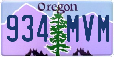 OR license plate 934MVM