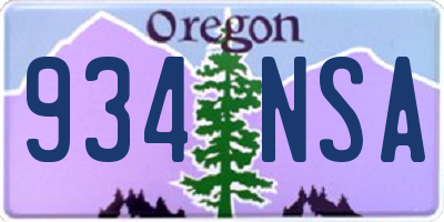 OR license plate 934NSA