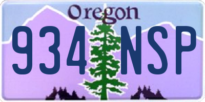 OR license plate 934NSP
