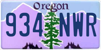 OR license plate 934NWR
