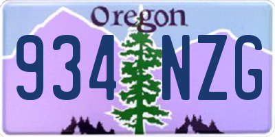 OR license plate 934NZG