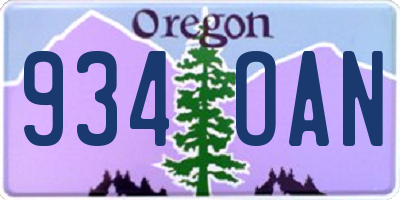 OR license plate 934OAN