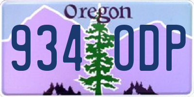 OR license plate 934ODP