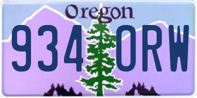 OR license plate 934ORW