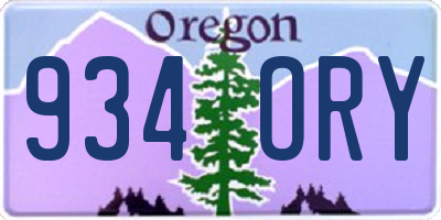 OR license plate 934ORY