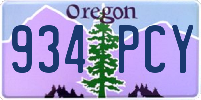 OR license plate 934PCY