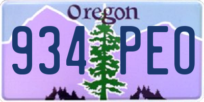 OR license plate 934PEO