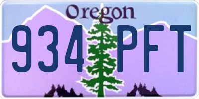 OR license plate 934PFT