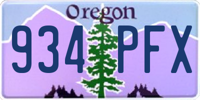 OR license plate 934PFX