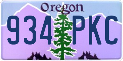OR license plate 934PKC
