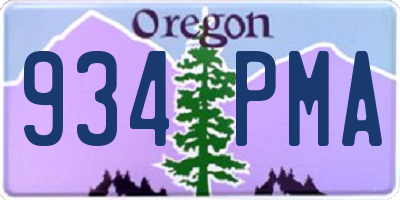 OR license plate 934PMA