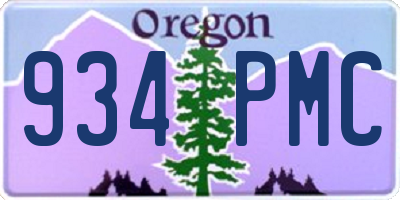 OR license plate 934PMC