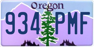 OR license plate 934PMF
