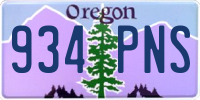 OR license plate 934PNS