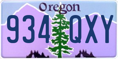 OR license plate 934QXY