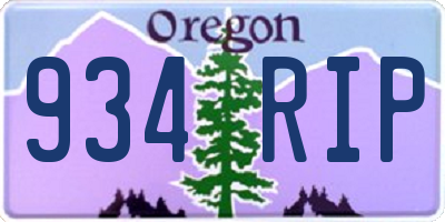 OR license plate 934RIP