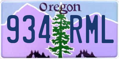 OR license plate 934RML