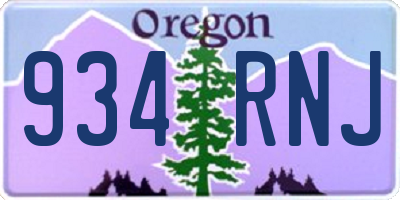 OR license plate 934RNJ