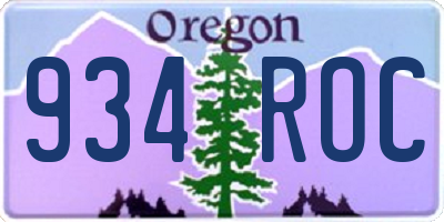 OR license plate 934ROC