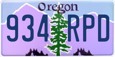 OR license plate 934RPD