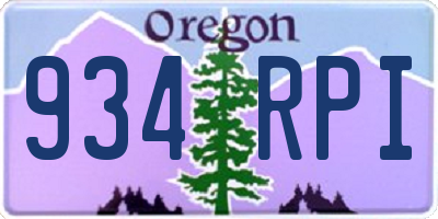 OR license plate 934RPI