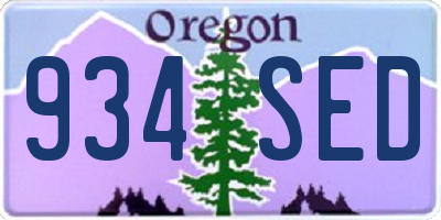 OR license plate 934SED