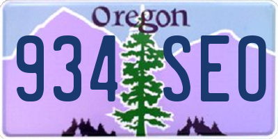 OR license plate 934SEO