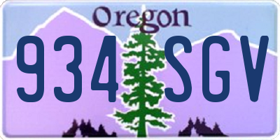 OR license plate 934SGV