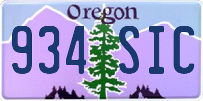 OR license plate 934SIC