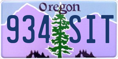 OR license plate 934SIT