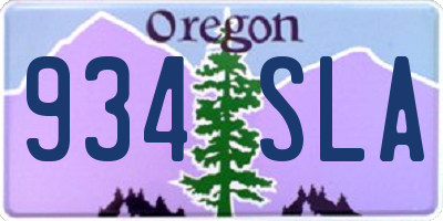 OR license plate 934SLA